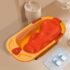 StarAndDaisy Baby Bathtub with Bather Seat, Infants & Toddlers Bathtub with Temperature Sensor & Detachable Wheels - Orange & Red