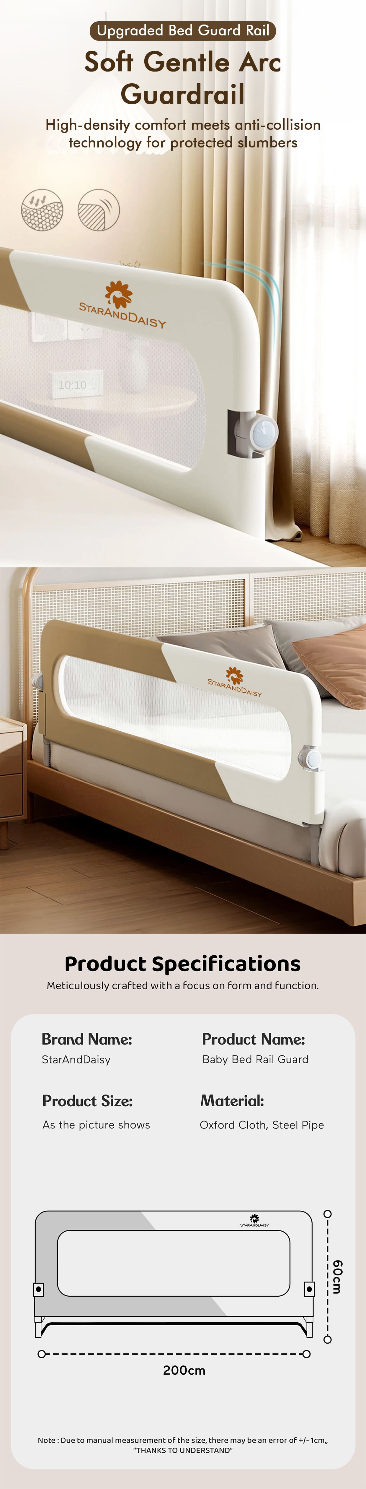 Specification of Foldable Bed Guardrail