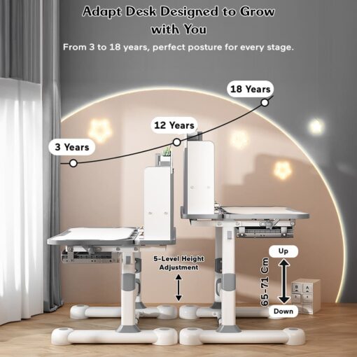 Multi-Purpose Study Table with Height Adjustable for Growing Kids