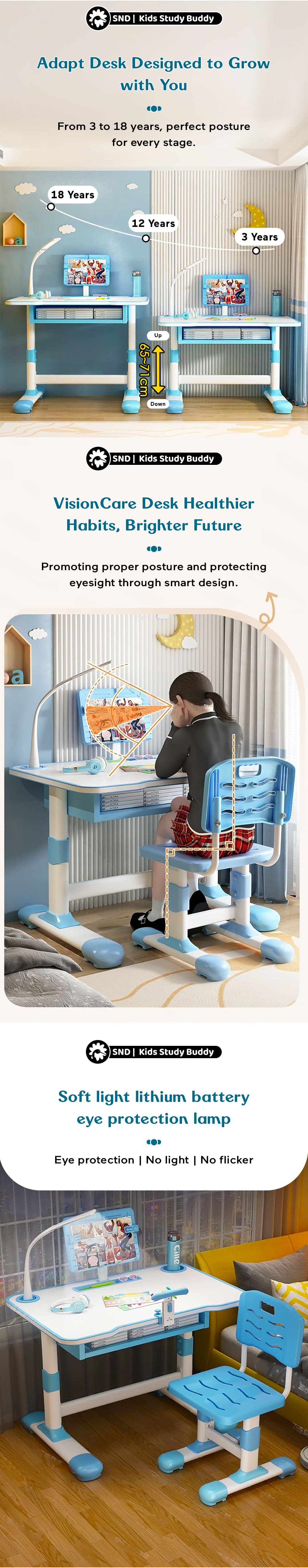 Kids Study Table with Storage