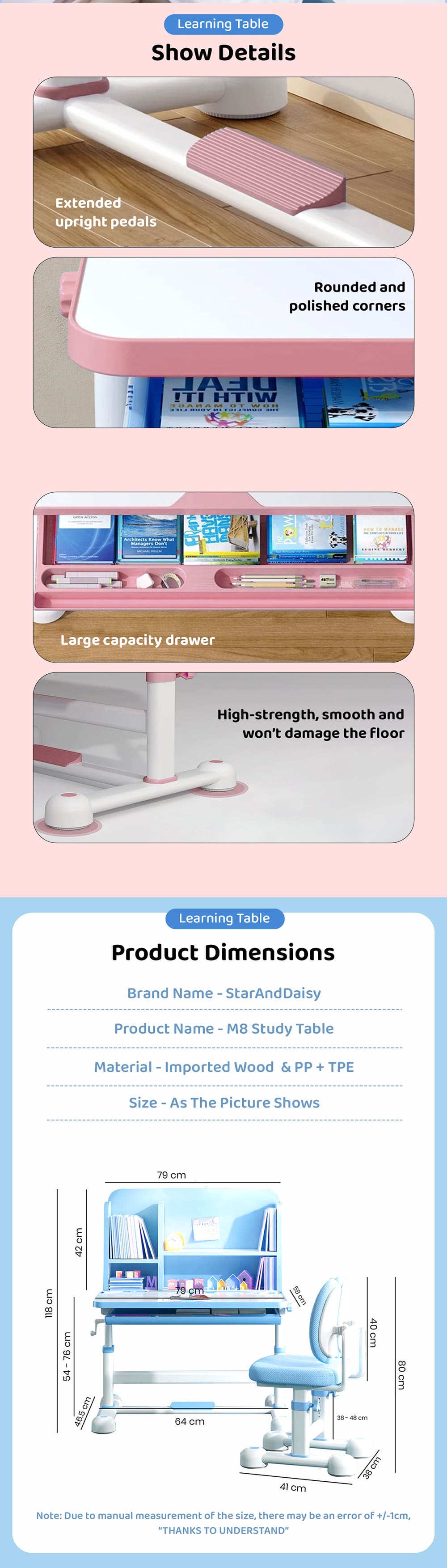 Specification of Kids Study Table