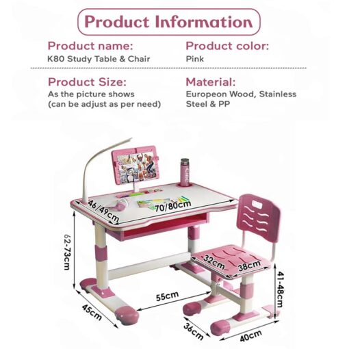 specification of Kids Study Table with Storage