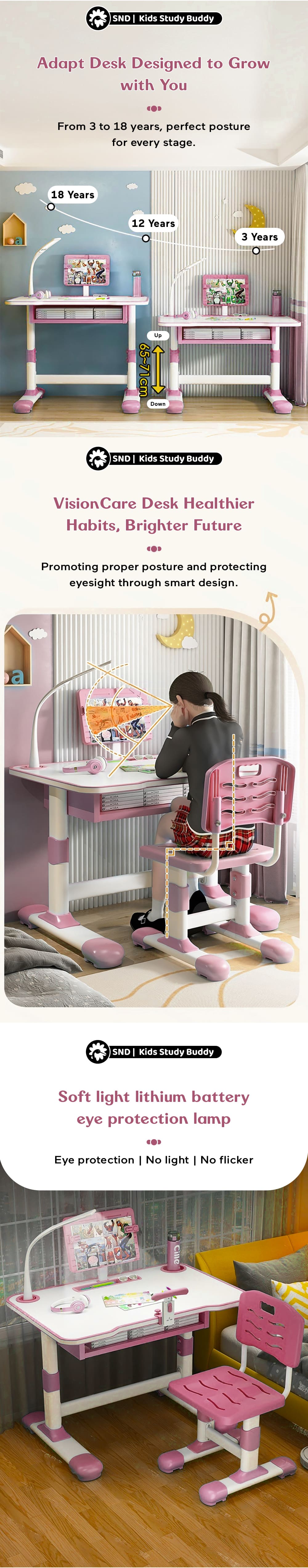 Kids Study Table with Storage