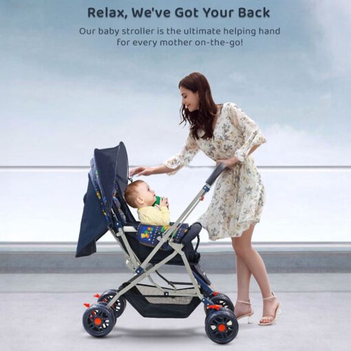 Stylish baby stroller with UV protection canopy