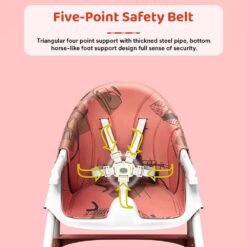 Kids High Chair with 5 Point Safety Belt