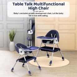 StarAndDaisy Portable 2-In-1 Table talk High Chair with Adjustable Height and Lightweight -Dark Blue