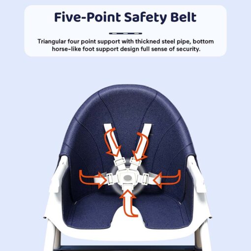 Kids High Chair with 5 Point Safety Belt