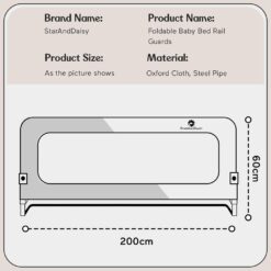 Specification of Bed Guardrail for babies