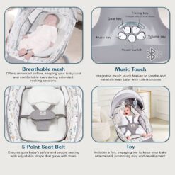 Newborn Baby Rocker With 5-Point Safety Harness