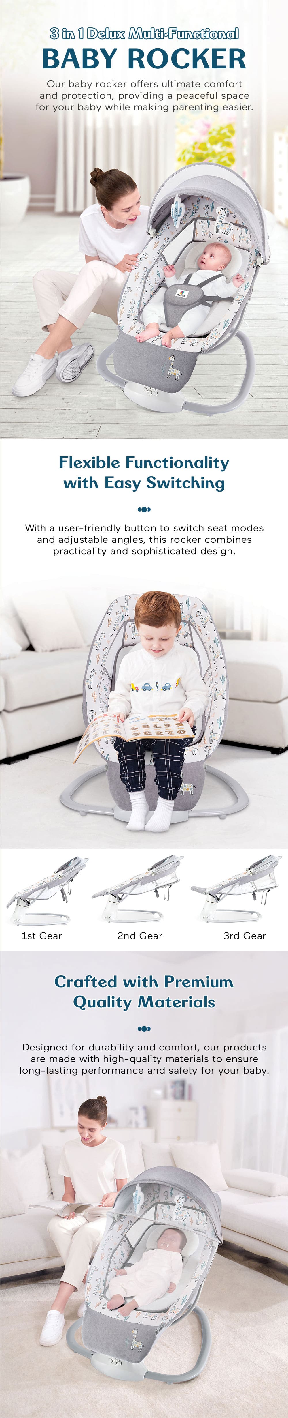 Electric Baby Cradle with One Touch Panel