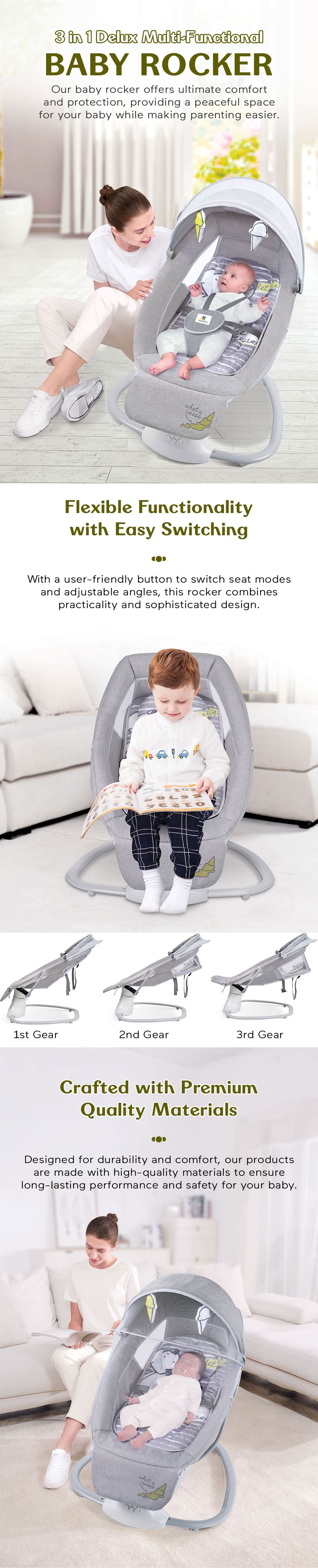 Electric Baby Cradle with One Touch Panel