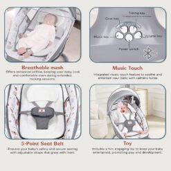 Newborn Baby Rocker With 5-Point Safety Harness