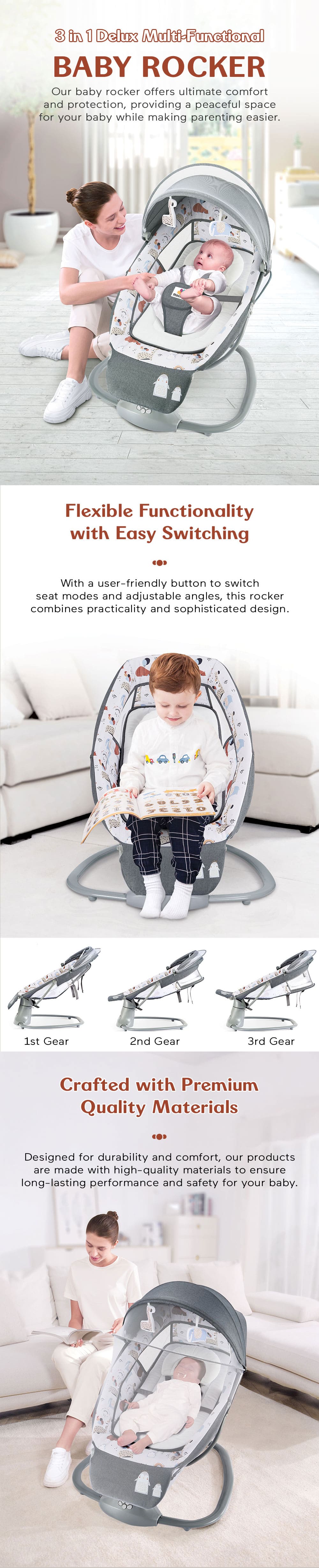 Electric Baby Cradle with One Touch Panel