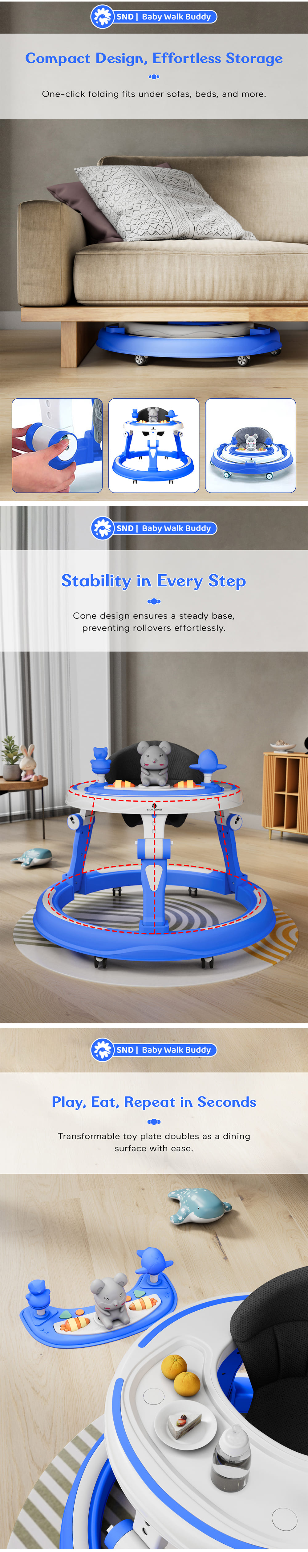 Intelligent Baby Walker with musical light