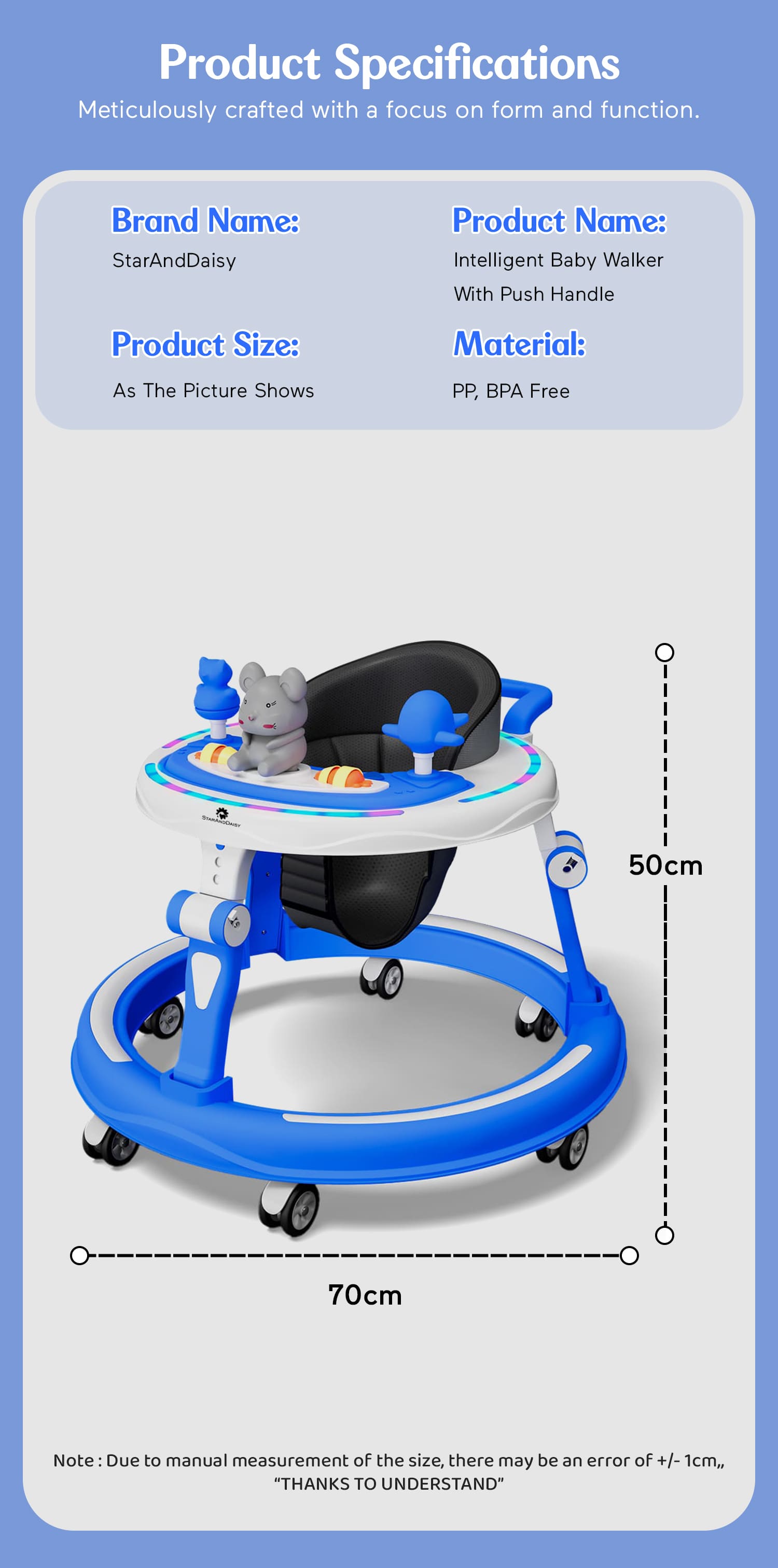 Baby Walker with Anti-Roller Design