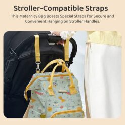 Diaper backpack with stroller straps