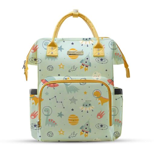 StarAndDaisy Multipurpose Mommy Diaper Backpack, Newborn Baby Diaper Bags with Multiple Pockets, Water-Resistant Fabric, 3 Double Insulated Pockets - Dinosaur Print