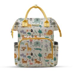 StarAndDaisy Spacious Diaper Bag for New Mommy, Diaper Backpack with Multiple Pockets, Water-Resistant Fabric, 3 Double Insulated Pockets - Giraffe Print