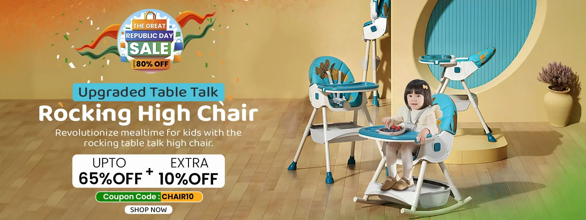 Upgraded Table Rocking Talk High Chair