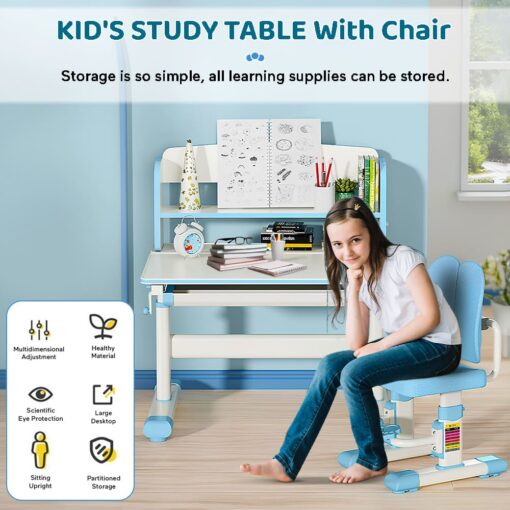 Kids Study Table with Chair Set