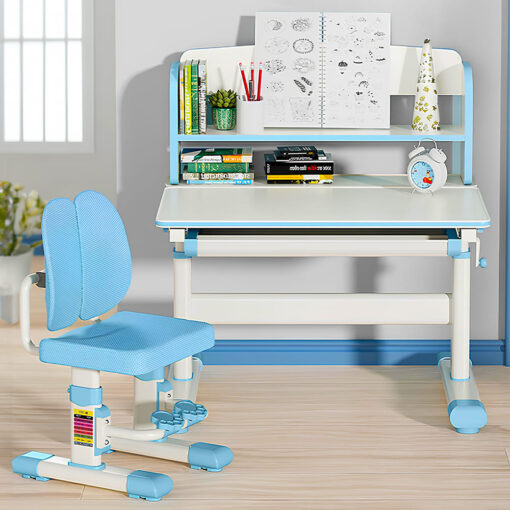 StarAndDaisy Multifunctional Study Table Chair Set with Adjustable Height, Smart Storage, Flexible Desk, and Adjustable Design - 82B (Blue)