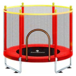 StarAndDaisy Trampoline with protection net Adult childern jumping Bed 1.4 Meter (Basic | Red)