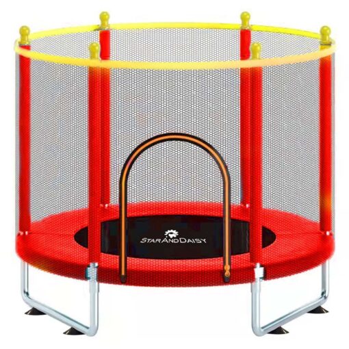 StarAndDaisy Trampoline with protection net Adult childern jumping Bed 1.4 Meter (Basic | Red)