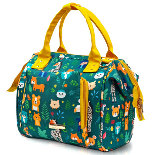 StarAndDaisy Mini Diaper Bag for New Mothers, Waterproof Diaper Backpack with Convertible Sling & Detachable Belt - Jungle Print