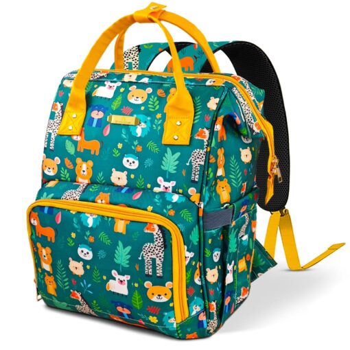 StarAndDaisy Nappy Nest Newborn Baby Diaper Backpack, Diaper Bag with Multiple Pockets, 3 Double Insulated Pockets & Water-Resistant Fabric - Jungle Print