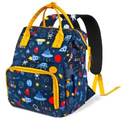 StarAndDaisy Multipurpose Diaper Backpack for Travel, Newborn Baby Diaper Bags with Multiple Pockets, Water-Resistant Fabric, 3 Double Insulated Pockets - Space Print