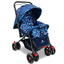 StarAndDaisy Dual-Facing Baby Stroller with Extended Canopy, Newborn Stroller with Mosquito Net & Peek-a-boo Window - Rectangle Print