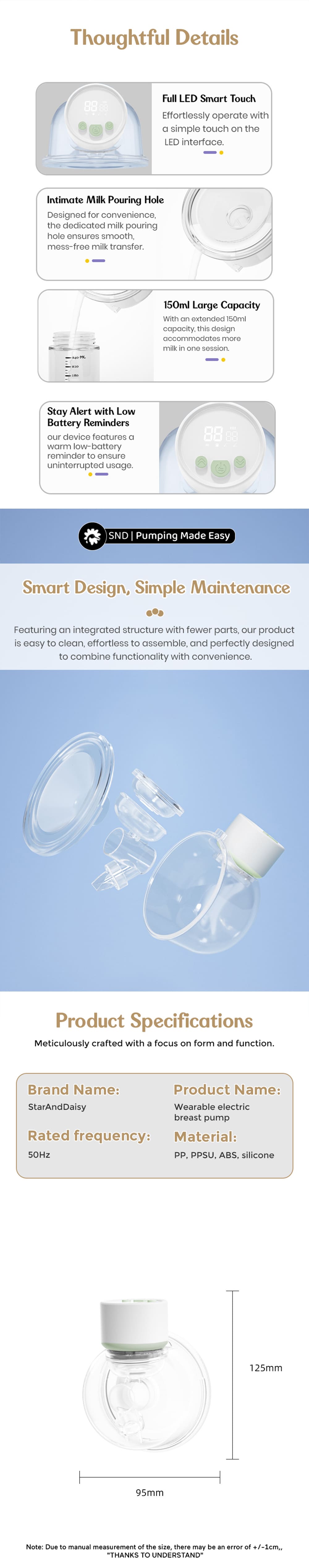 Premium Quality Wearable Breast Pump