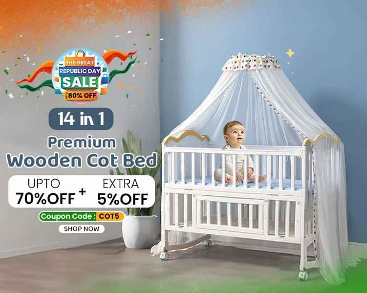 12-in-1 Baby Wooden Cot