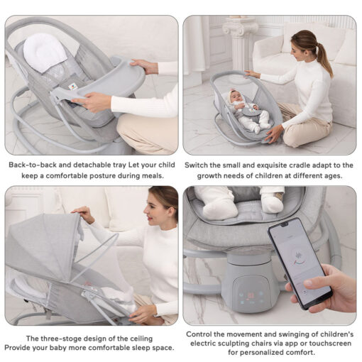 Comfortable baby rocker with music and vibrations