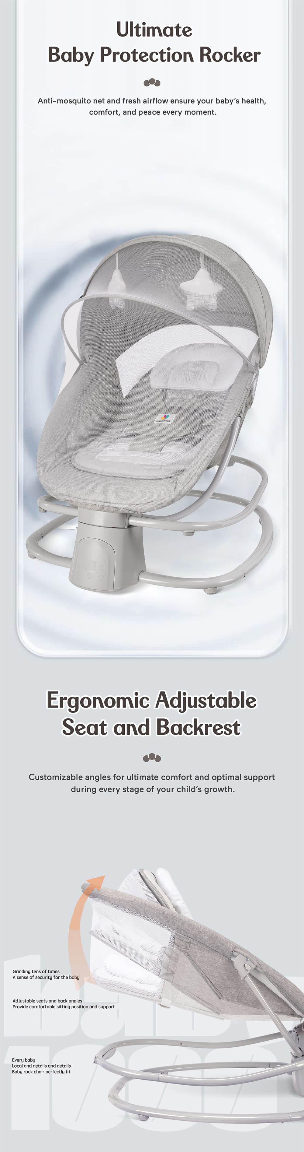 Electric Baby Rocker with Mosquito Net