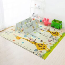 StarAndDaisy Baby Play Mat, Waterproof Foldable Floor Mat Learning & Crawling for Babies - Giraffe+Traffic Print - 20mm