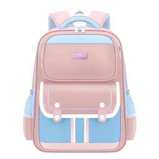 StarAndDaisy British Style School Bag for Children, Lightweight & Waterproof Shoulder Pad Backpack for Boys & Girls - Pink & Blue