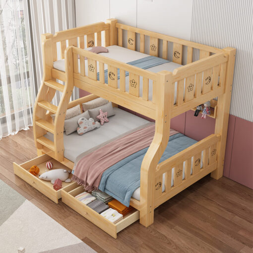 Bunk bed with bottom drawers