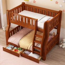 Kids Bunk Bed with Bottom Drawers