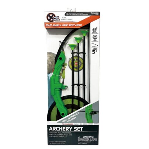 Archery Set for Kids, Indoor & Outdoor Hunting Game with 3 Suction Cup Arrows, Target & Quiver for Children Age 5+