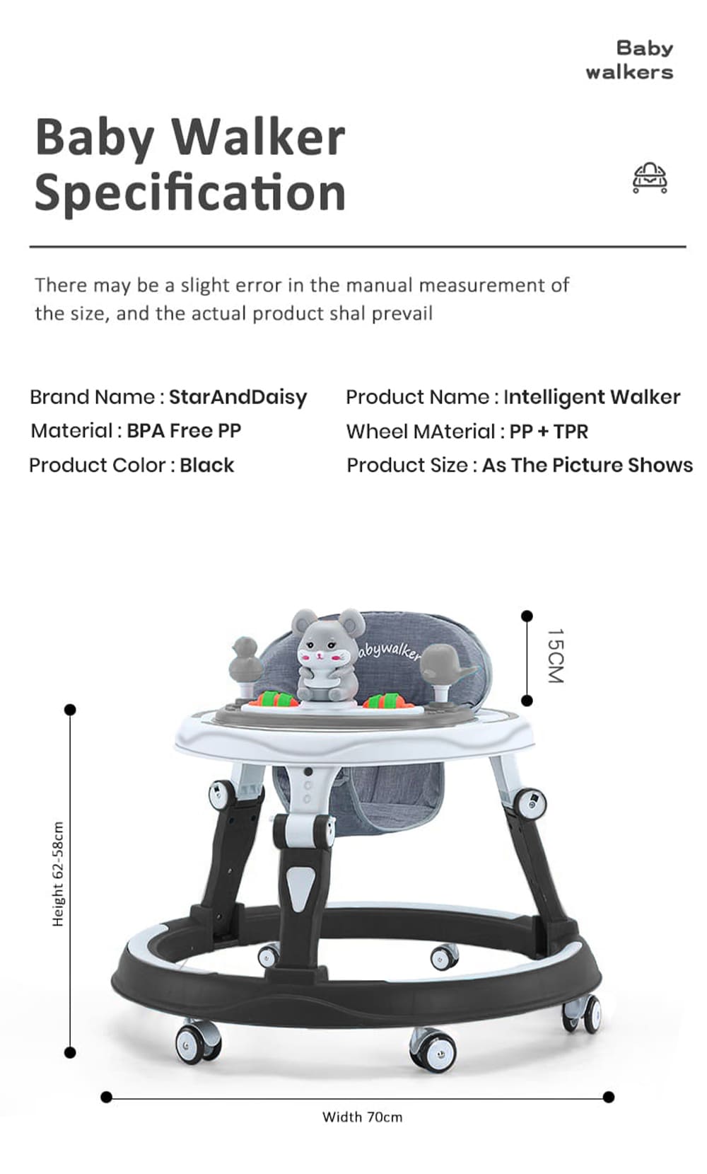 Specification of Baby Walker