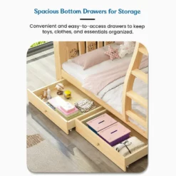 Modern Children’s Bunk Bed With Built-in Storage Options