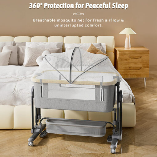 Bedside Crib With Breathable Mesh