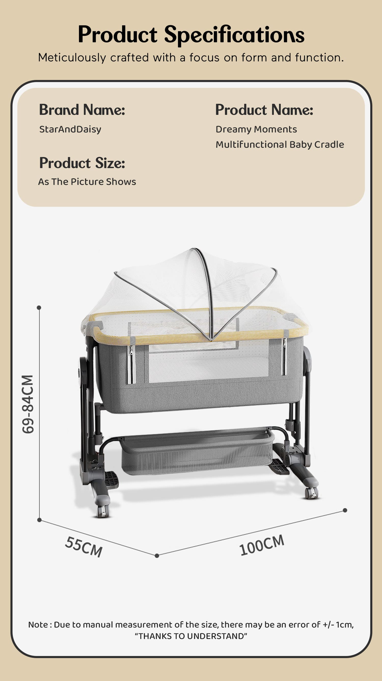 Baby Bassinet with Smart Storage