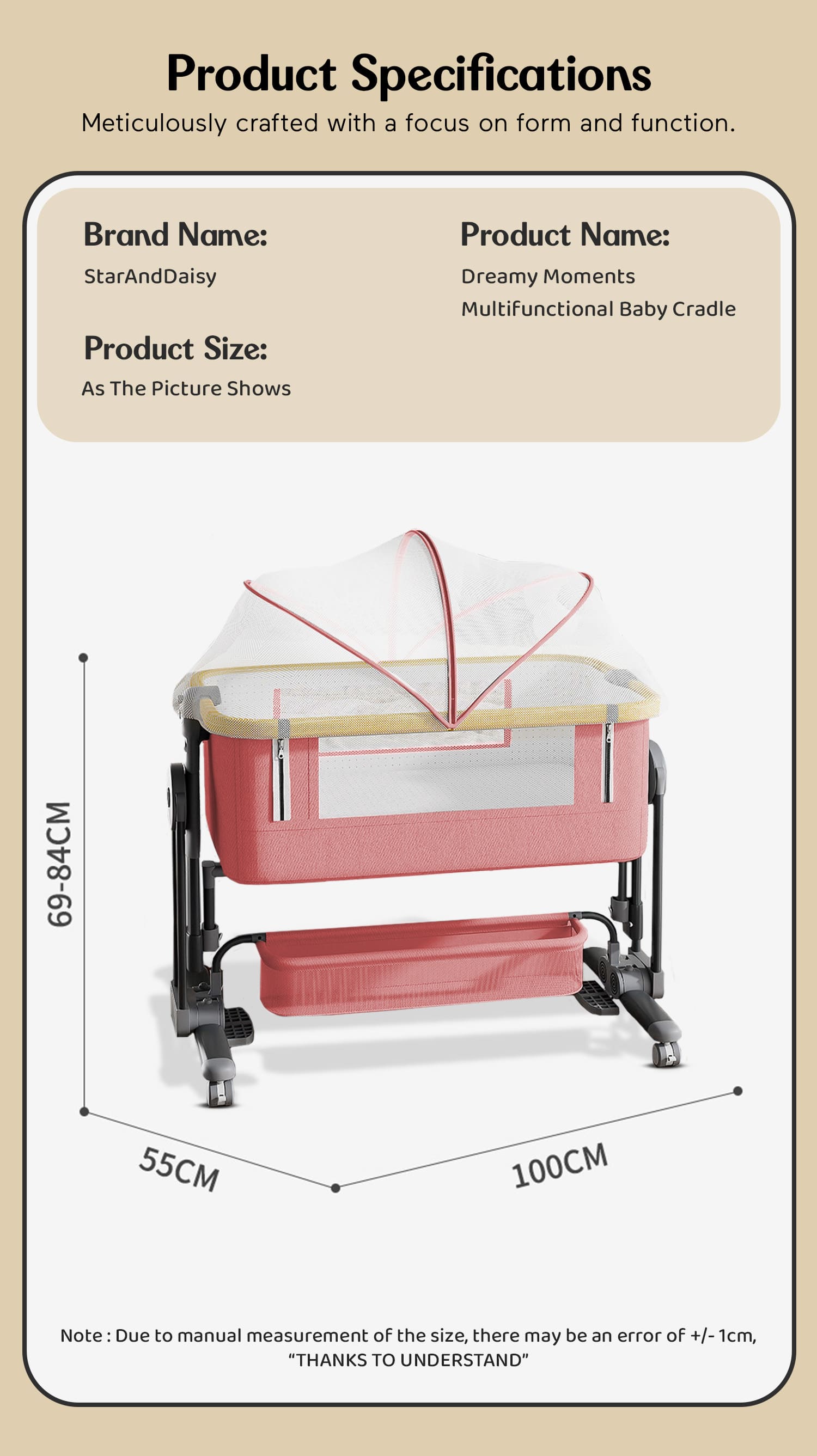 Baby Bassinet with Smart Storage