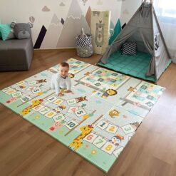 StarAndDaisy Double Sided Baby Playmat, Waterproof Floor Mat Learning & Crawling for Babies - Alphabet & Traffic Print - 8mm