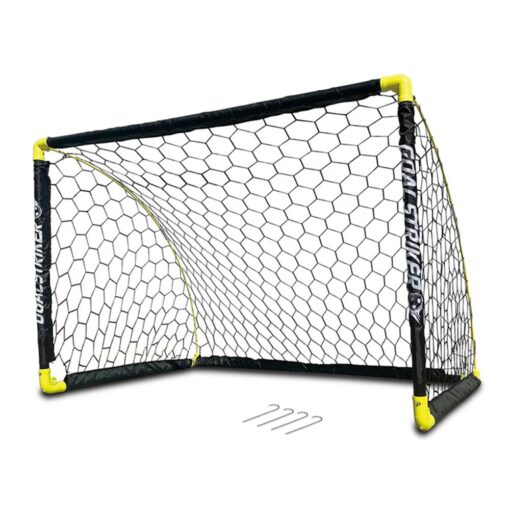 Folding Goal Striker, indoor and outdoor Portable Soccer Goal Set with Ground Stakes( 137x91x91 cm)