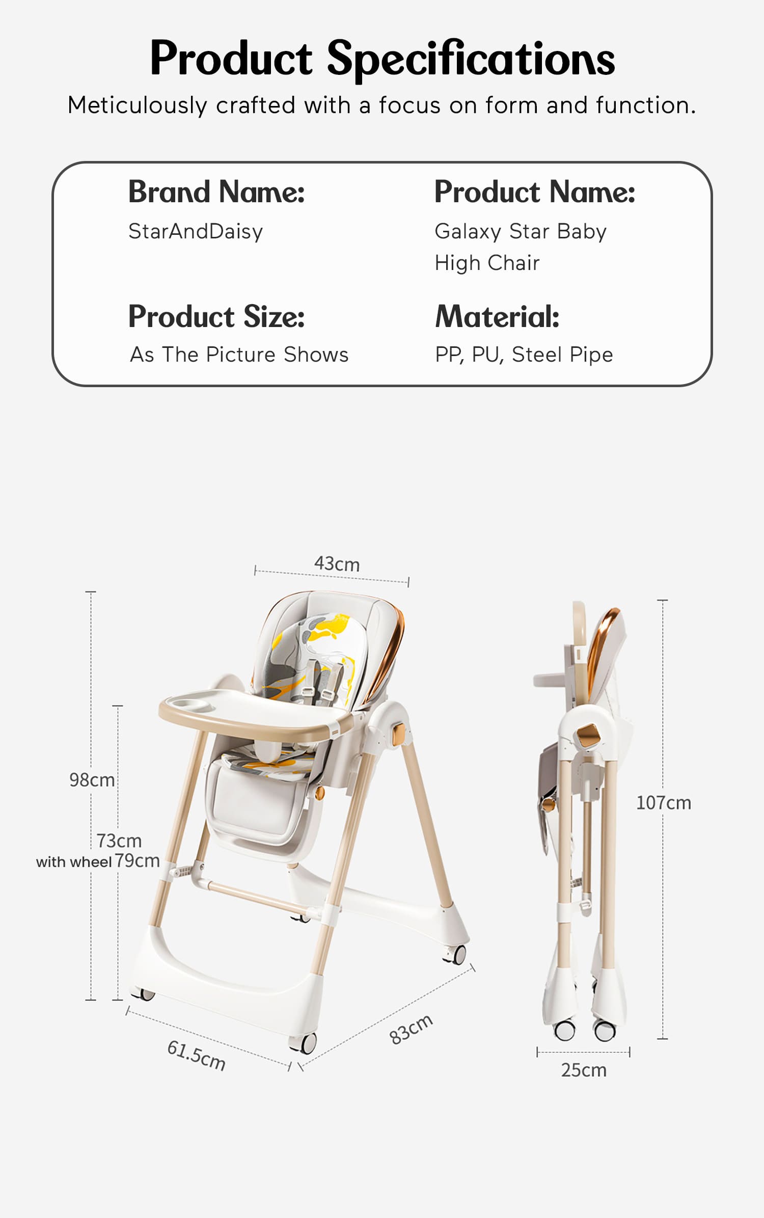 Convertible Baby High Chair for Toddlers