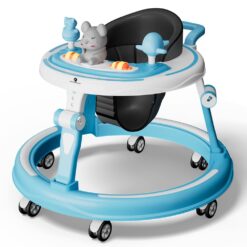 StarAndDaisy Infant Walker with Wheels, Baby Walker with Baby Walker with Adjustable Heights, Musical Toy Tray - Sky Blue