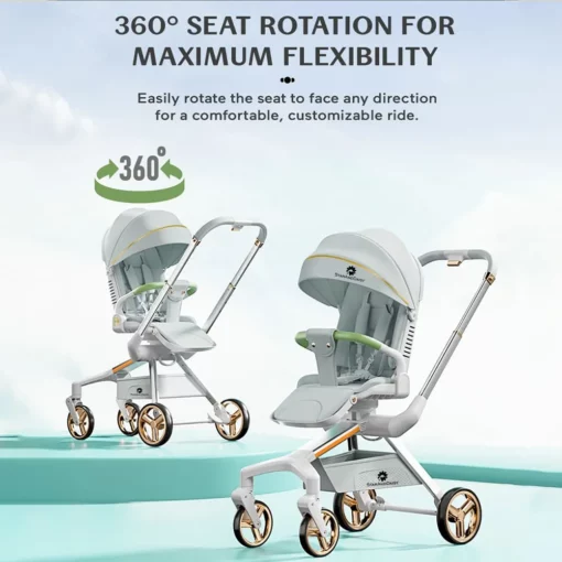 360-degree rotating baby stroller